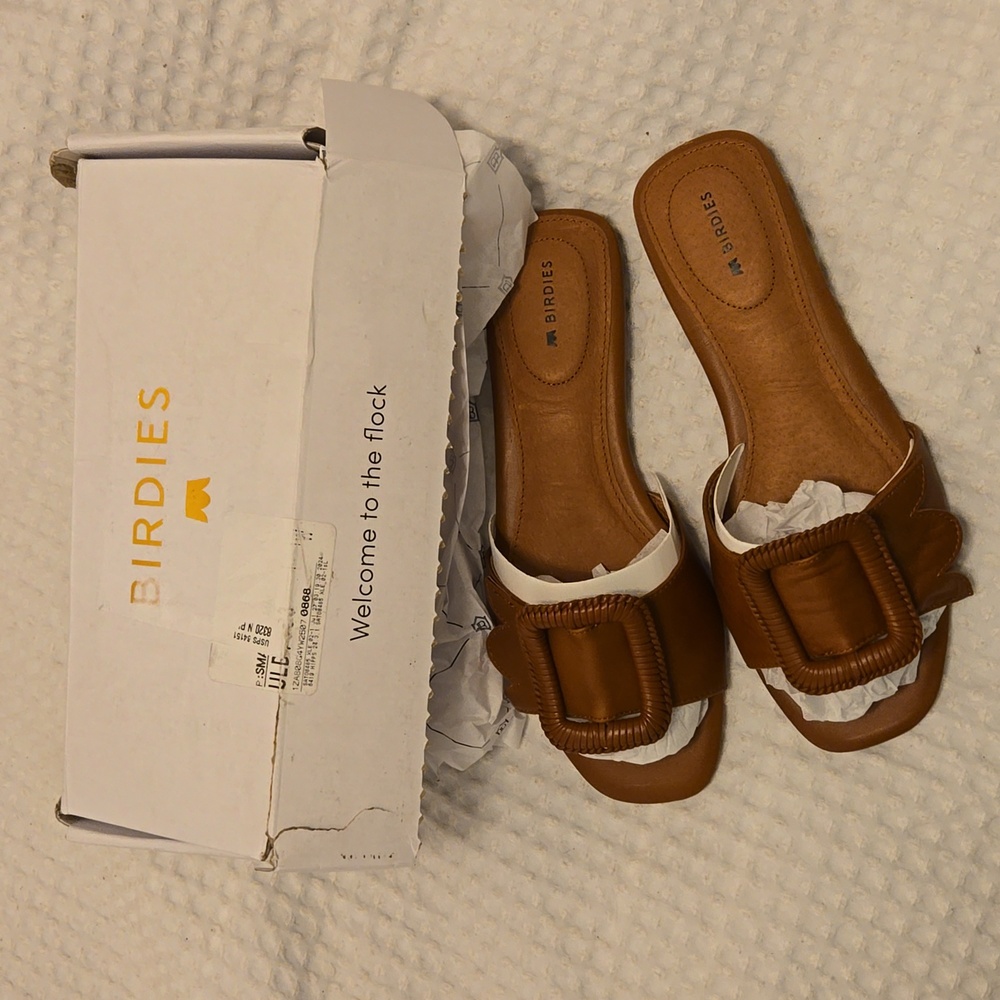 Birdies NIB- The Kiwi in Limited Edition Cognac Leather Size 7